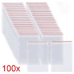 100/300 Pcs Mini Self Sealing Bag Resealable Vacuum Transparent Plastic Sealing Bags Clear Poly Kitchen Food Storage Organise