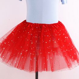 Children Kid Girls Shiny Sequins Ballet Skirts Elastic Mesh Tutu Dress