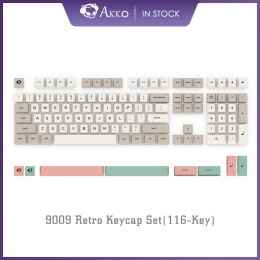 Accessories Akko 9009 Retro Keycap Set 38/116Key OEM Profile Full Keycaps PBT DyeSublimation Key Caps For MX Custom Mechanical Keyboard