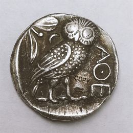 Greek Athena Ancient Owl Coins Silver Plated Coin Antique Animal Owl Old Copy Coins Ring Crafts