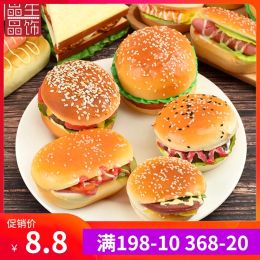 1PC Fake Bread Hamburger Artificial Bread Foods Toy Dessert Shop DIY Window Display Photography Props Kitchen Toy for Kids Model