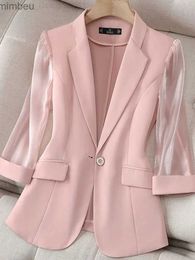 Damenanzüge Blazer Dünne rosa Anzug Frauen 2022 Frühling und Sommer Neue koreanische Mode Slim Drei Viertel Ärmel Casual Jacket Lady Office Blazerl240117