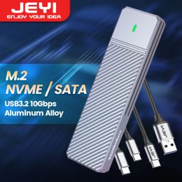 Enclosure JEYI M.2 SSD Enclosure NVMe SATA Dual Protocols SSD Case USB 3.2 10Gbps PCIe Adapter External Enclosure Supports M and B&M Keys