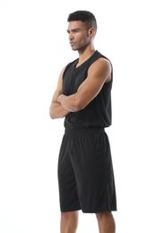 Adult Men Basketball Jersey Suit Uniform Shirts & Shorts sports training Jerseys Kit Set Football Jersey Custom team game