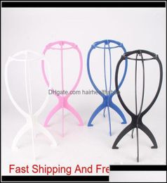 Wig Stand Hair Accessories Tools Products Rosy Black Blue And White Colour Portable Folding Plastic Hat Holder Qylmdc Hairclipperss8343600