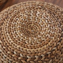 EcoFriendly Handwoven Straw Sphere Stool Artisan Japanese Rattan Seat Sustainable Living Room Footrest NatureInspired Decor