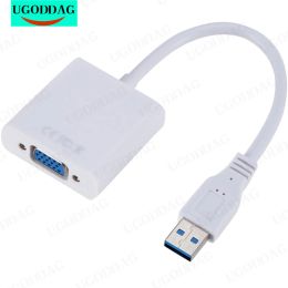 Hubs USB To VGA Adapter USB 2.0/3.0 To VGA External Video Card Multi Display Converter Cable for Desktop Laptop Monitor Projector