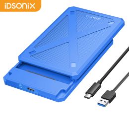 Enclosure iDsonix 2.5 inch SATA HDD Enclosure USB 3.1 Type C External Hard Drive Case 6Gbps SATA SSD Disc Storage Case for 79mm SSD HDD