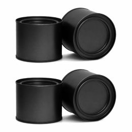 4Pcs 250ml Multipurpose Round Metal Containers Tea Can Storage Lid Jars for Cosmetic Organiser Gold Silver Black Candle Can 2024