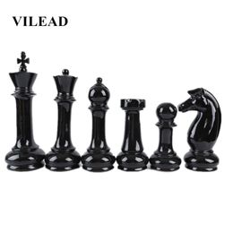 VILEAD Six-Piece Set Ceramic International Chess Figurines Creative European Craft Home Decoration Accessories Handmade Ornament T286f