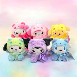 Cartoon cross dressing panda Kuromikaiti Leti Yugui Pudding plush doll keychain grab doll machine pendant