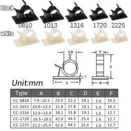 10pcs New Desk Wall Cord Self-Adhesive Clamp Cable Clips Cord Management Wire Holder Organiser Fasteners Buckle Line Fixed Clamp