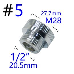 Silver M16 M18 M24 M28 To 1/2 Male Thread Connector Brass Faucet Bubbler Thread Copper Fittings 1Pcs