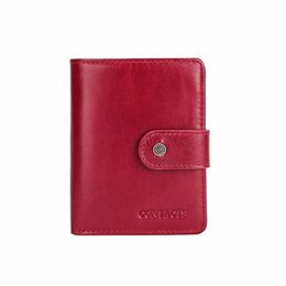 ctact's Genuine Leather Wallet Women Zipper Purses Female Small Walet Lady Wallets for Girls Mey Bag Red Green Blue Colors C9jE#