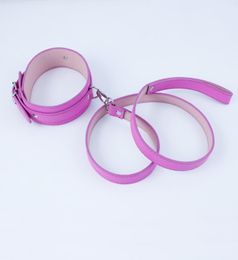 Pink Leather Bdsm Fetish Bondage Sex Collar And Leash Adult Game Restraint Collars Sex Toys Slave Collar BDSM Neck Collar for fema3935187