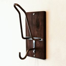 Wall-mounted Motorcycle Helmet Holder Wall Shelf Natural Wooden Display Stand Rack Organisers Bracket Coat Jacket Hanger Hook