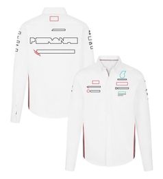 2024 F1 Team Mens Casual Shirt Formula 1 Racing Polo Collar Long Sleeve Shirt Driver Fans Trends Fashion Business Shirts Jersey