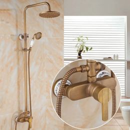 Brass Bathroom Faucet Shower Type Head Antique Brass Faucet Wall Mounted Bathtub Shower Mixer Tap Shower Faucet Shower Set Mixer