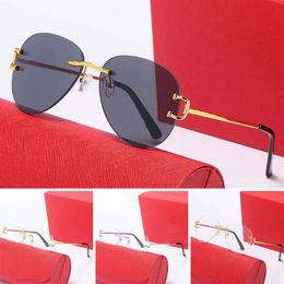 Fashion Designer Sunglasses For Women Vintage Mens Carr Buffalo Horn Glasses Panther Gold Silver Metal Legs Rimless Sunglass Mens Travel Tour Eyeglasses Lunettes