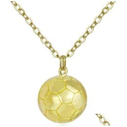 Pendant Necklaces Basketball Necklace Gold Stainless Steel Chain Women Men Sport Hip Hop Jewellery Football Lovers Gift Drop Delivery Pe Dhx30