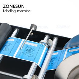 ZONESUN Manual Round Bottle Labeling Machine with Handle Plastic Bottle Hand Sanitizer Bottle Can Sticker Label Applicator ZS-50