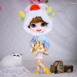 ICY DBS Blyth 1/6 bjd dolls joint body custom face colorful hair scute little yellow duck suit special girl boy gift toy