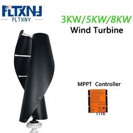 New Energy Windmill 3000W 5000W 8000W 12V 24V 48V Vertical Wind Turbine Generator Maglev Generator And Auto MPPT Controller