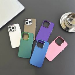 For iPhone 15 Pro Max Cell Phone Cases iPhone14 13 Mobile phone case plating lens advanced hard shell double color