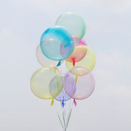 1pcs Round Crystal Clear Bobo Balloons 18" Transparent Candy Color Sphere Bubble Balloons for Wedding Birthday Party Decoration