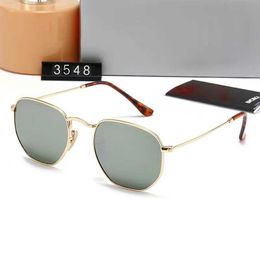Men Classic Brand Retro Women Sunglasses Designer Eyewear Ray Metal Frame Bans Designers Sun Glasses Woman ML 3548 Box 876J