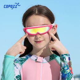 COPOZZ Professional Swimming Goggles For Children Kids UV anti-fog Waterproof Adjustable swim Glasses Pool swim eyewear