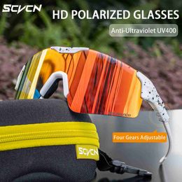 Outdoor Eyewear SCVCN Cycling Sunglasses Cycling Glasses Man Sports Polarised Glasses UV400Woman Road Bike Goggles Outdoor Bicycle Eyewear Y240410