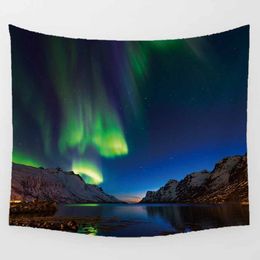 Night Sky Northern Lights Art Tapestry Home Decor Living Room Bedroom Festive Accessories Background Wall Covering