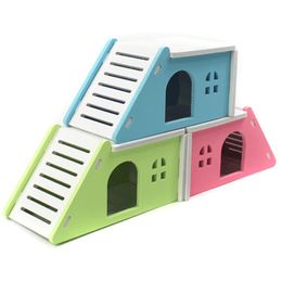 Hamster Hideout House Hamster Exercise Toy Small Pet Hideout with Slide Play Toys Mouse Rat Small Animals Chew