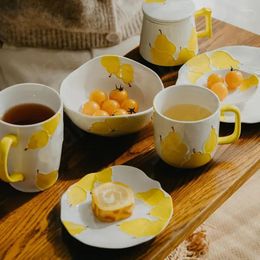 Plates Underglaze Colour Dinner Plate Nordic Style Ceramic Coffee Mugs Cup Fruit Salad Dishes Steak Pasta Household Tableware