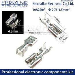 6.3mm 16A 0.75-2.5mm Switch Wire Connectors Crimp Terminals Spade Terminals With Transparent Insulating Sleeves Plug spring