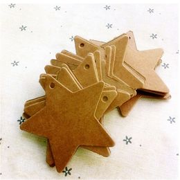 50/100Pc 6*6 cm Star Kraft Paper Label Price Tags Wedding Christmas Party Gift Card Packaging Labels