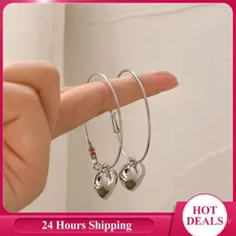 Hoop Earrings Fashionable Collocation Fashion Personality Jewellery Heart-shaped Simple And Delicate Circle