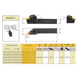 1PC MVJNR1616K16 MVJNR2020K16 MVJNR2525M16 MVJNR3232P16 MVJNL2020K16 External Turning Tool Holder MVJNR MVJNL CNC Lathe Tool