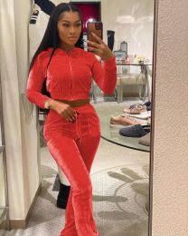 Sweatshirts Vintage Sexy 2 Piece Set Women Tracksuit Autumn Winter Sport Casual Suit Solid Long Sleeve