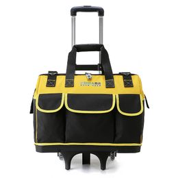 Large Pull Rod Roller Canvas Thickened Multi-functional Large-capacity Wear-resistant Repair Electrician Toolbox with Wheels