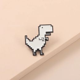 Tyrannosaurus Rex Enamel Pins Cute White Dinosaur Brooch for Bag Hat Clothes Lapel Pin for Backpacks Animal Badge Bulk Wholesale