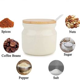 Household kitchen ceramic seasoning jar salt shaker pepper vinegar oil bottle sugar Chilli seasoning storage jar set