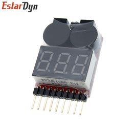 1-8S BBX1-8S 2IN1 Lipo Battery Voltage Tester/Low Voltage Buzzer Alarm/Battery Voltage Checker Dual Speakers for Lipo/Li-ion