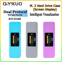 Stations M.2 Hard Disc Case Solid State External Intelligent Visualisation Screen Display USB 3.2 Dual Protocol NVMe/NGFF VDS Qiyikuo