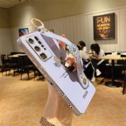 Crossbody Phone Holder Case for Infinix Note 11 12 Pro 11S 10 8i Hot 8 9 10 Play 11 Smart 6 5 Plating Maple Leaf Hand Band Case