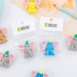 1 Pcs Children's Animal Three-Dimensional Rubber Cute Elephant Shape Eraser Office Supplies
