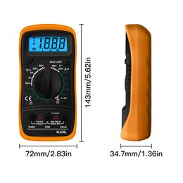 XL830L Handheld Digital Multimeter LCD Backlight Portable AC/DC Ammeter Voltmeter Ohm Voltage Tester Metre Multimetro