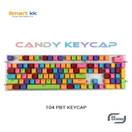 Accessories kk gaming Candy keycap pbt Doubleshot keycap oem Profile Backlight Keycaps For Mechanical Keyboard 104 Keys DIY Accessories