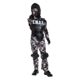 Boys SWAT Camouflage Costume Kids Adults Military Uniform Special Soldier Cosplay Outfits Carnival Easter Purim Fancy Dress